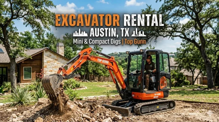Excavator Rental Austin TX | Mini & Compact Digs - Top Gunn