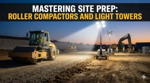 Mastering Site Prep: Roller Compactors and Light Towers